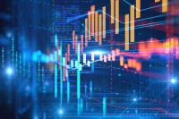 Graph on blue background