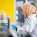 Checking a patient dignostic test in a lab