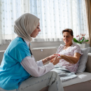 Person getting care at home